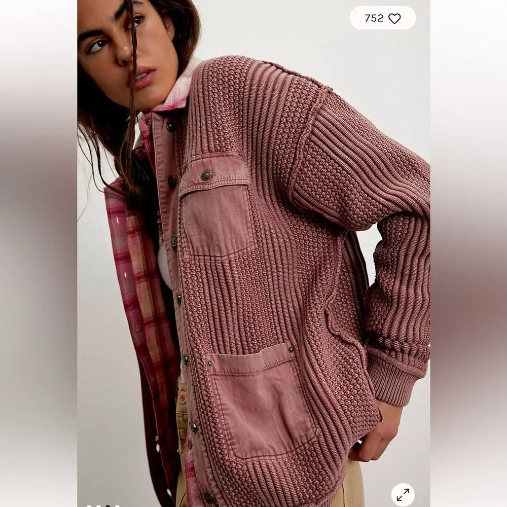We The Free Worn Thru Chore Sweater Jacket